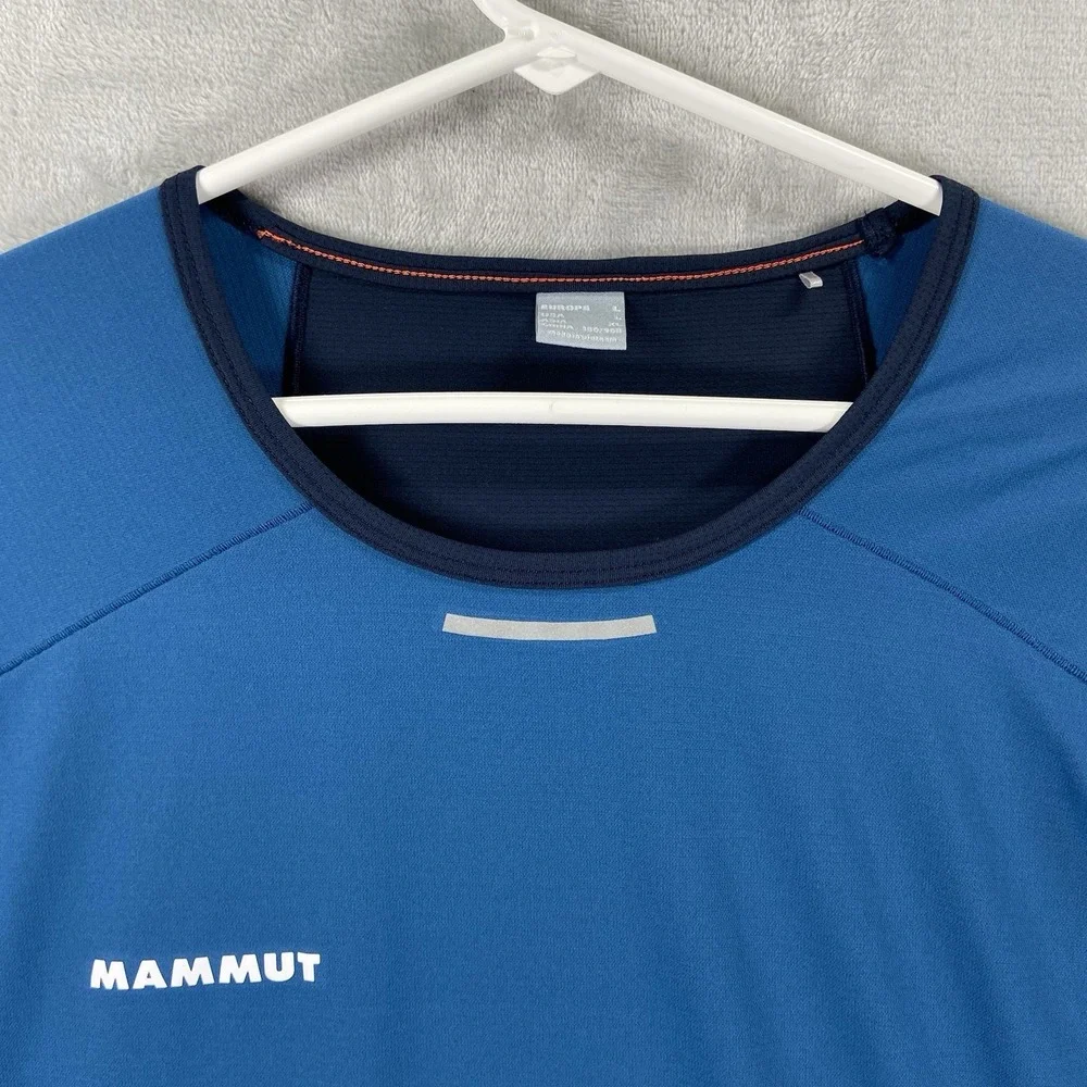 Mammut T-Shirt Mens Large Aenergy FL Performance Baselayer Tee Long Sleeve Blue